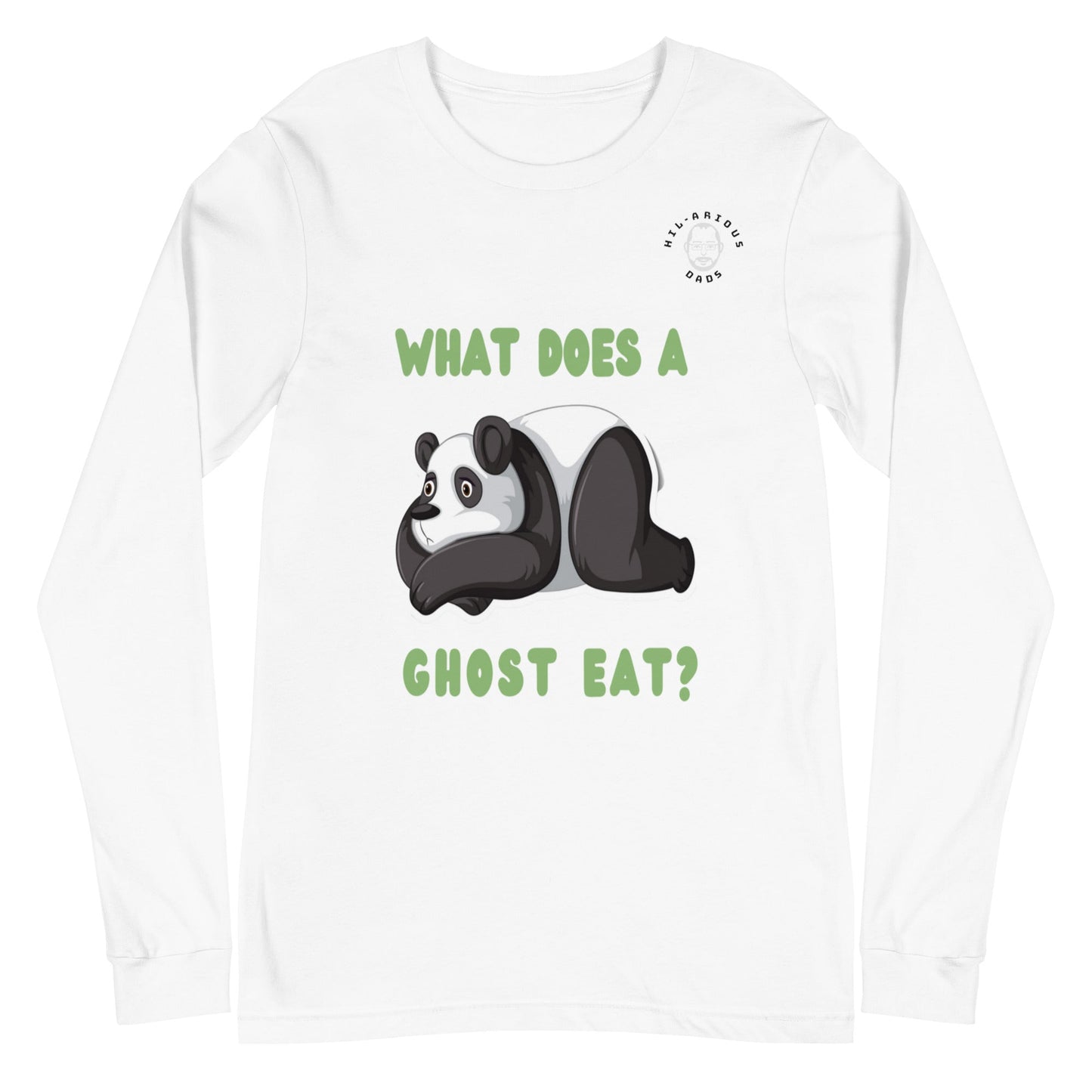 What does a panda ghost eat?-Long Sleeve Tee - Hil-arious Dads