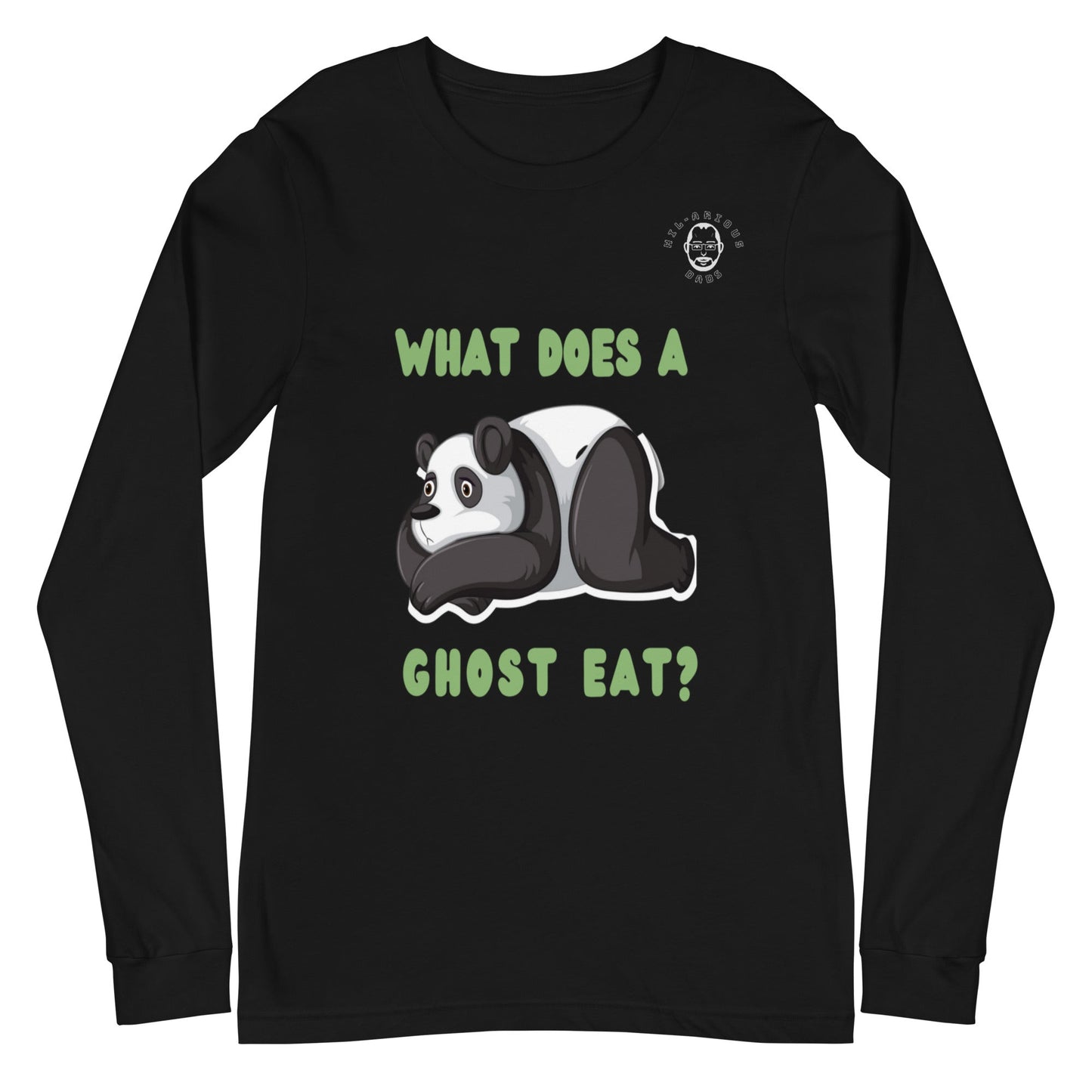 What does a panda ghost eat?-Long Sleeve Tee - Hil-arious Dads